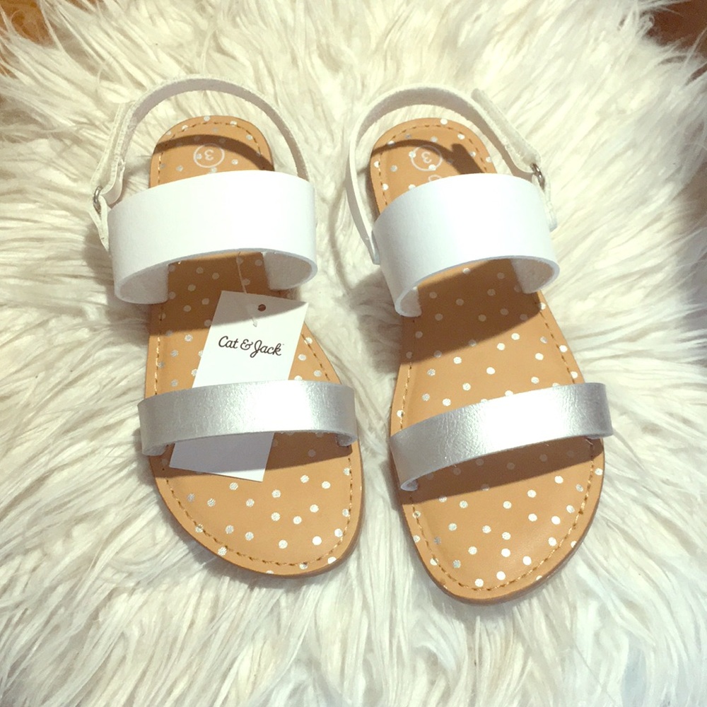Cat and Jack kids sandals (white/silver combi)